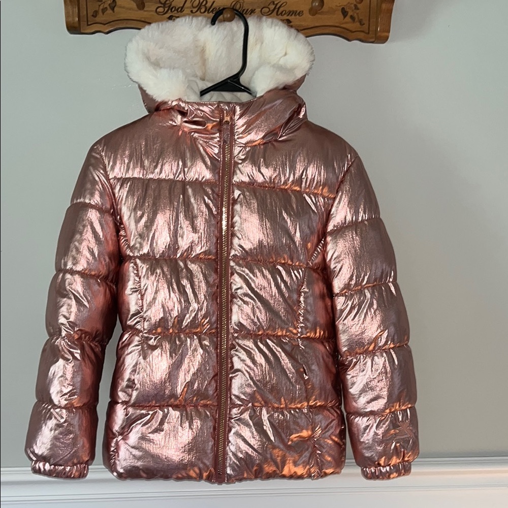 Girls ZeroXposur Metallic Pink Puffer Jacket